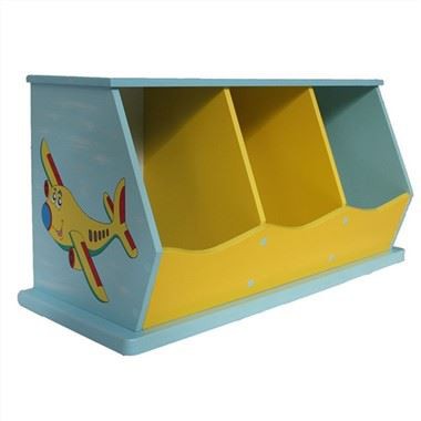 3 skabe Blå legetøjsboks til børn