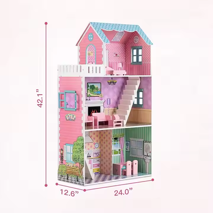 Trendy Wooden Dollhouse til børnenes leg